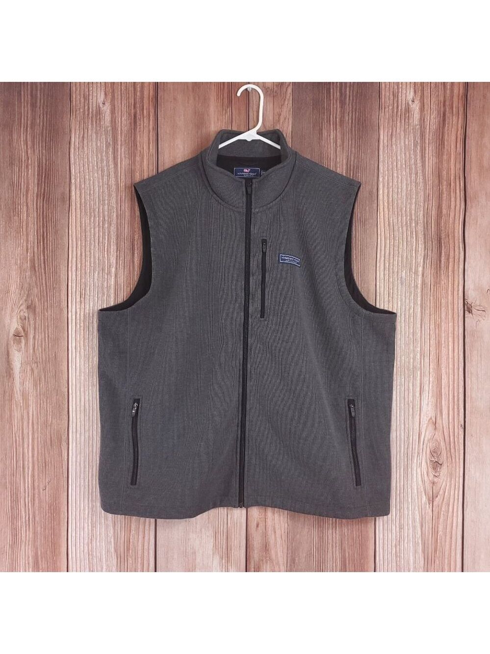 Vineyard Vines Mens Size XXL Mountain Sweater Fleece Vest Full Zip Gray 1K005096